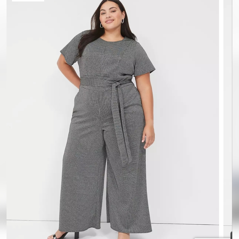 Lane Bryant houndstooth jumpsuit